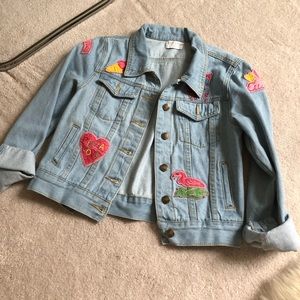 Light color denim jacket with cute patches